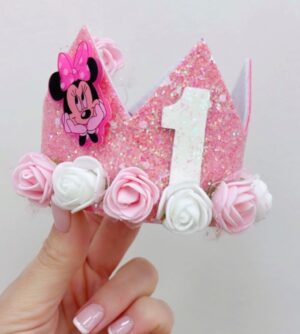 γενεθλια παιδικο στεμμα κορονα μινι minnie ροζ