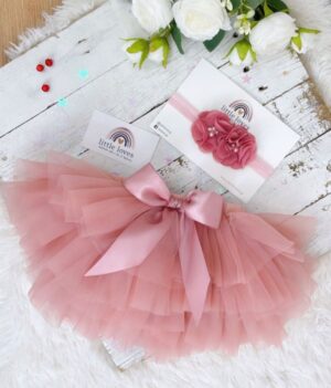 τουτου tutu παιδικη σαπιο μηλο dusty pink βρεφικη βαπτιση
